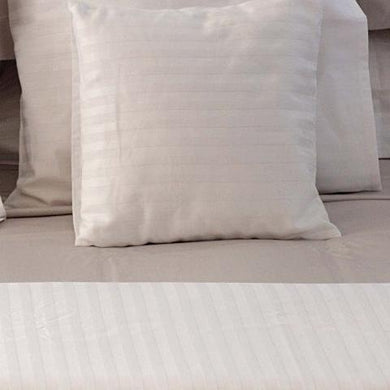 Hotel White Sateen Stripe Cot Sheet Set