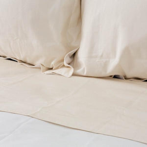 Soft Percale Cot Sheet Set in Natural