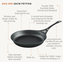 Load image into Gallery viewer, Aus-ion Quenched by Solidteknics 28cm Iron Skillet