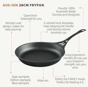 Aus-ion Quenched by Solidteknics 28cm Iron Skillet