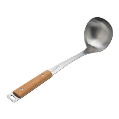 Provisions wood and metal soup ladle