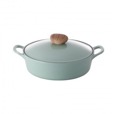 Retro  Casseroles Low  Green Induction with Die-Casted Lid