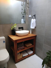 Load image into Gallery viewer, Bathroom Natural Timber Shelved Cabinet