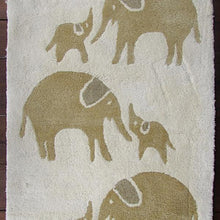 Load image into Gallery viewer, Elephant Print Organic Wool Hand Tufted Carpet Yellow