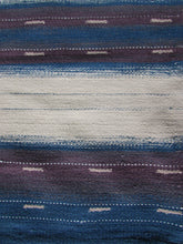 Load image into Gallery viewer, Large Blue Mauve and Natural Organic Wool Flatweave Rug 274 x 365cm