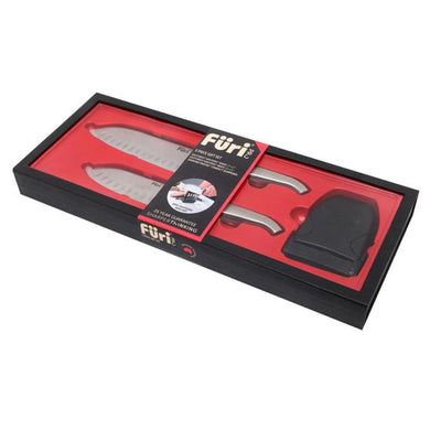 Furi Pro East West Santoku Knife Diamond Sharpener 3 Piece Gift Set