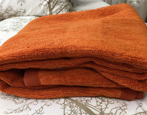 Cotton Chenille  Blanket in orange