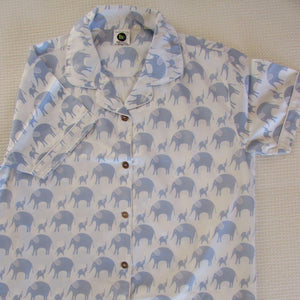 Ladies  Short Sleeve Pyjamas Tops in Simple luxury Elephants