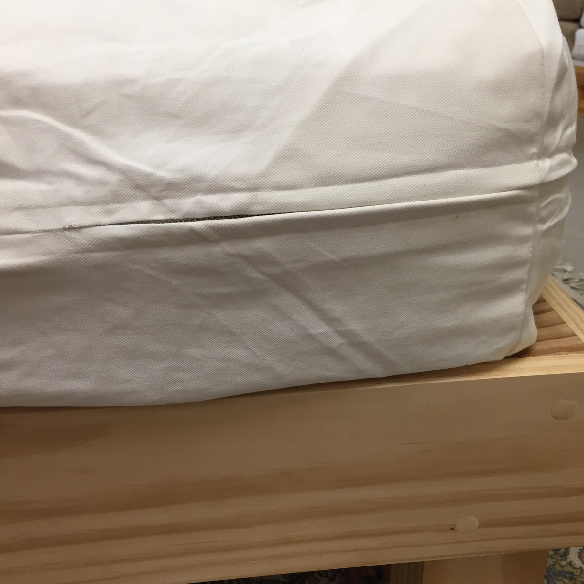 'Denim' Mattress Protector with Zip in Natural Blessed Earth