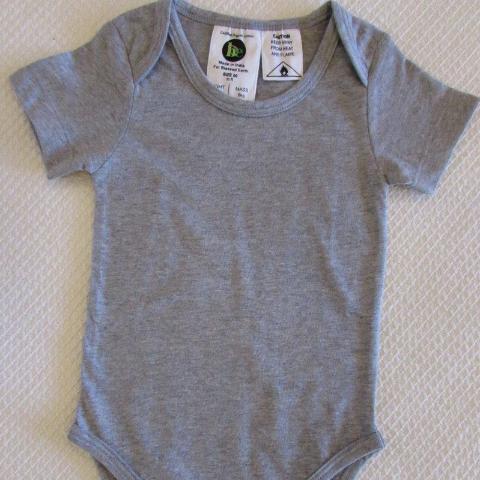 Baby Short Sleeve Bodysuits - grey melange